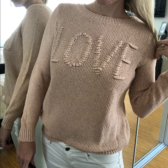 LC Lauren Conrad Sweaters - Lauren Conrad Dusty Peach Sweater with Love